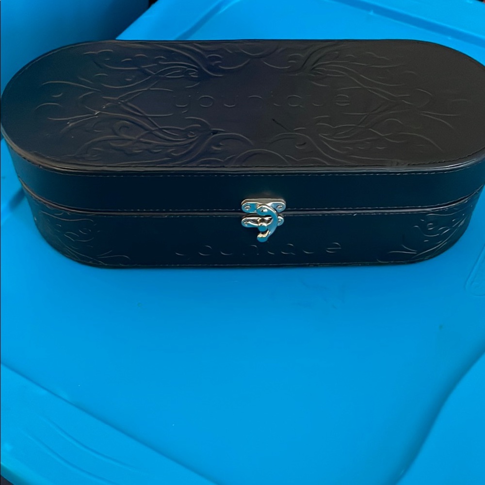 Younique Black Embossed Makeup or Jewelry Case
